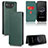 Custodia Portafoglio In Pelle Cover con Supporto L02Z per Asus ROG Phone 7 Verde