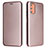 Custodia Portafoglio In Pelle Cover con Supporto L02Z per HTC Desire 21 Pro 5G Oro Rosa