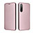 Custodia Portafoglio In Pelle Cover con Supporto L02Z per HTC Desire 22 Pro 5G Oro Rosa