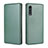 Custodia Portafoglio In Pelle Cover con Supporto L02Z per LG Velvet 5G Verde