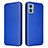 Custodia Portafoglio In Pelle Cover con Supporto L02Z per Motorola Moto E22 Blu