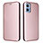 Custodia Portafoglio In Pelle Cover con Supporto L02Z per Motorola Moto E22 Oro Rosa