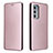 Custodia Portafoglio In Pelle Cover con Supporto L02Z per Motorola Moto Edge 20 5G Oro Rosa