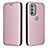 Custodia Portafoglio In Pelle Cover con Supporto L02Z per Motorola Moto G31 Oro Rosa