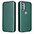 Custodia Portafoglio In Pelle Cover con Supporto L02Z per Motorola Moto G31 Verde