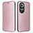 Custodia Portafoglio In Pelle Cover con Supporto L02Z per Oppo Reno11 5G Oro Rosa