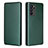 Custodia Portafoglio In Pelle Cover con Supporto L02Z per Oppo Reno6 Pro 5G India Verde