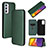 Custodia Portafoglio In Pelle Cover con Supporto L02Z per Samsung Galaxy A05s Verde