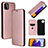 Custodia Portafoglio In Pelle Cover con Supporto L02Z per Samsung Galaxy A22 5G Oro Rosa