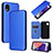 Custodia Portafoglio In Pelle Cover con Supporto L02Z per Samsung Galaxy A22 5G SC-56B Blu