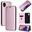 Custodia Portafoglio In Pelle Cover con Supporto L02Z per Samsung Galaxy A22 5G SC-56B Oro Rosa