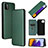 Custodia Portafoglio In Pelle Cover con Supporto L02Z per Samsung Galaxy A22s 5G Verde