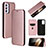 Custodia Portafoglio In Pelle Cover con Supporto L02Z per Samsung Galaxy A35 5G Oro Rosa