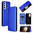 Custodia Portafoglio In Pelle Cover con Supporto L02Z per Samsung Galaxy A55 5G Blu