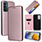 Custodia Portafoglio In Pelle Cover con Supporto L02Z per Samsung Galaxy F23 5G Oro Rosa