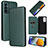 Custodia Portafoglio In Pelle Cover con Supporto L02Z per Samsung Galaxy F23 5G Verde