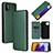 Custodia Portafoglio In Pelle Cover con Supporto L02Z per Samsung Galaxy F42 5G Verde