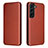 Custodia Portafoglio In Pelle Cover con Supporto L02Z per Samsung Galaxy S21 Plus 5G Marrone