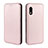 Custodia Portafoglio In Pelle Cover con Supporto L02Z per Samsung Galaxy XCover Pro Oro Rosa