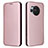 Custodia Portafoglio In Pelle Cover con Supporto L02Z per Sharp Aquos R8 Oro Rosa