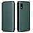 Custodia Portafoglio In Pelle Cover con Supporto L02Z per Sharp Aquos wish3 Verde