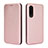 Custodia Portafoglio In Pelle Cover con Supporto L02Z per Sharp Aquos Zero5G basic Oro Rosa