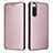 Custodia Portafoglio In Pelle Cover con Supporto L02Z per Sony Xperia 10 IV Oro Rosa