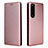 Custodia Portafoglio In Pelle Cover con Supporto L02Z per Sony Xperia 5 III Oro Rosa