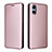 Custodia Portafoglio In Pelle Cover con Supporto L02Z per Sony Xperia 5 V Oro Rosa