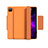 Custodia Portafoglio In Pelle Cover con Supporto L03 per Apple iPad Pro 12.9 (2022) Arancione