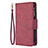 Custodia Portafoglio In Pelle Cover con Supporto L03 per Apple iPhone 15 Pro Rosso Rosa