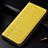 Custodia Portafoglio In Pelle Cover con Supporto L03 per LG G8 ThinQ Giallo