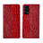 Custodia Portafoglio In Pelle Cover con Supporto L03 per Oppo Find X3 Lite 5G Rosso