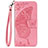 Custodia Portafoglio In Pelle Cover con Supporto L03 per Samsung Galaxy A51 5G Rosa