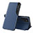 Custodia Portafoglio In Pelle Cover con Supporto L03 per Samsung Galaxy S21 Ultra 5G Blu