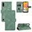 Custodia Portafoglio In Pelle Cover con Supporto L03Z per Samsung Galaxy A01 SM-A015 Verde