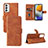 Custodia Portafoglio In Pelle Cover con Supporto L03Z per Samsung Galaxy F23 5G Marrone