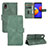 Custodia Portafoglio In Pelle Cover con Supporto L03Z per Samsung Galaxy M01 Core Verde