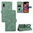 Custodia Portafoglio In Pelle Cover con Supporto L03Z per Samsung Galaxy XCover Pro Verde