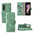 Custodia Portafoglio In Pelle Cover con Supporto L03Z per Samsung Galaxy Z Fold4 5G Verde