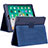 Custodia Portafoglio In Pelle Cover con Supporto L04 per Apple iPad 10.2 (2019) Blu