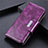 Custodia Portafoglio In Pelle Cover con Supporto L04 per Huawei P Smart (2021) Viola