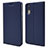 Custodia Portafoglio In Pelle Cover con Supporto L04 per Huawei P20 Blu