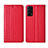 Custodia Portafoglio In Pelle Cover con Supporto L04 per Oppo Find X3 Lite 5G Rosso