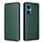 Custodia Portafoglio In Pelle Cover con Supporto L04Z per Huawei Honor X7 Verde