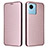 Custodia Portafoglio In Pelle Cover con Supporto L04Z per Realme C30 Oro Rosa