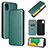 Custodia Portafoglio In Pelle Cover con Supporto L04Z per Samsung Galaxy A03 Core Verde