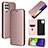 Custodia Portafoglio In Pelle Cover con Supporto L04Z per Samsung Galaxy A22 4G Oro Rosa