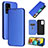 Custodia Portafoglio In Pelle Cover con Supporto L04Z per Samsung Galaxy A52 4G Blu