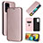 Custodia Portafoglio In Pelle Cover con Supporto L04Z per Samsung Galaxy A52 4G Oro Rosa